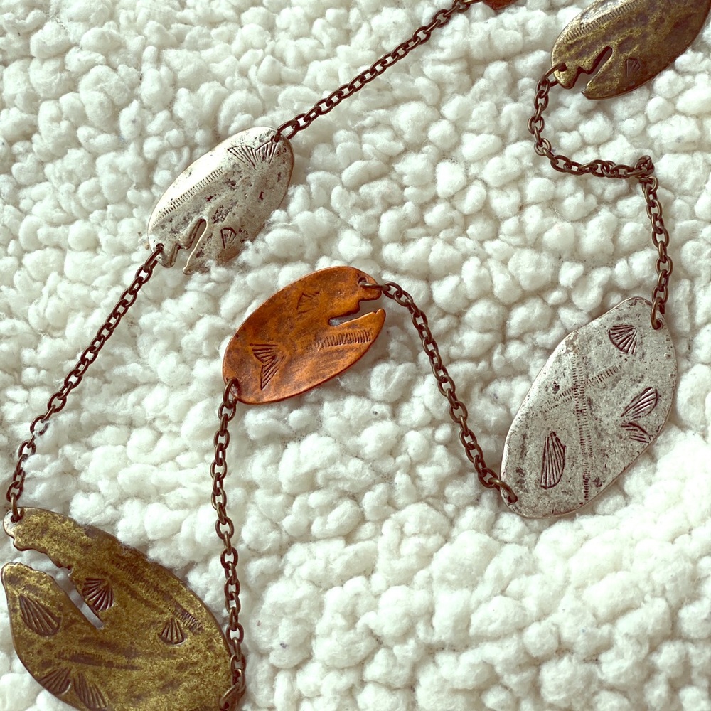 Key west handmade fish fossil necklace